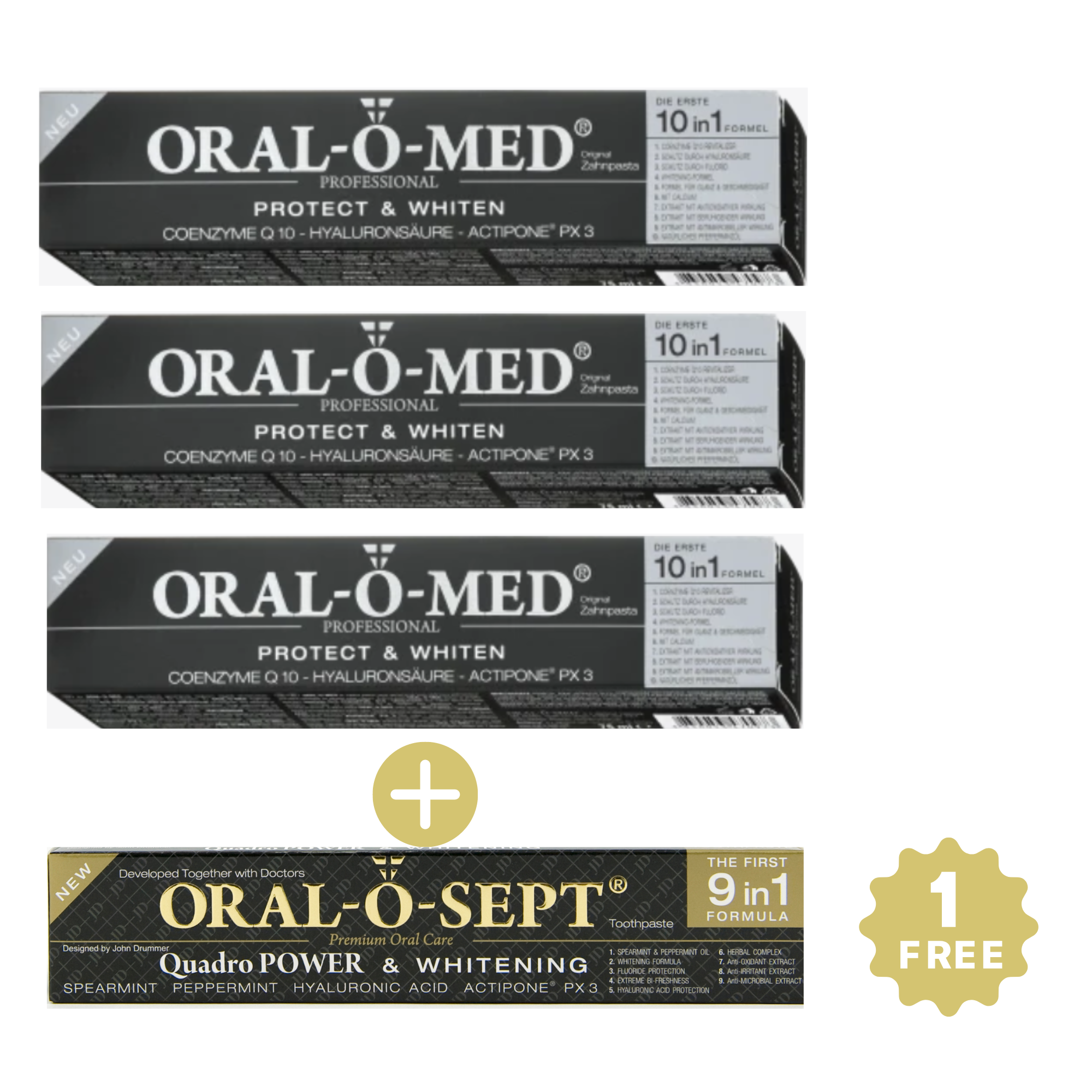 ORAL-O-MED Premium Toothpaste PROTECT & WHITEN The Original (Pack of 3 ...